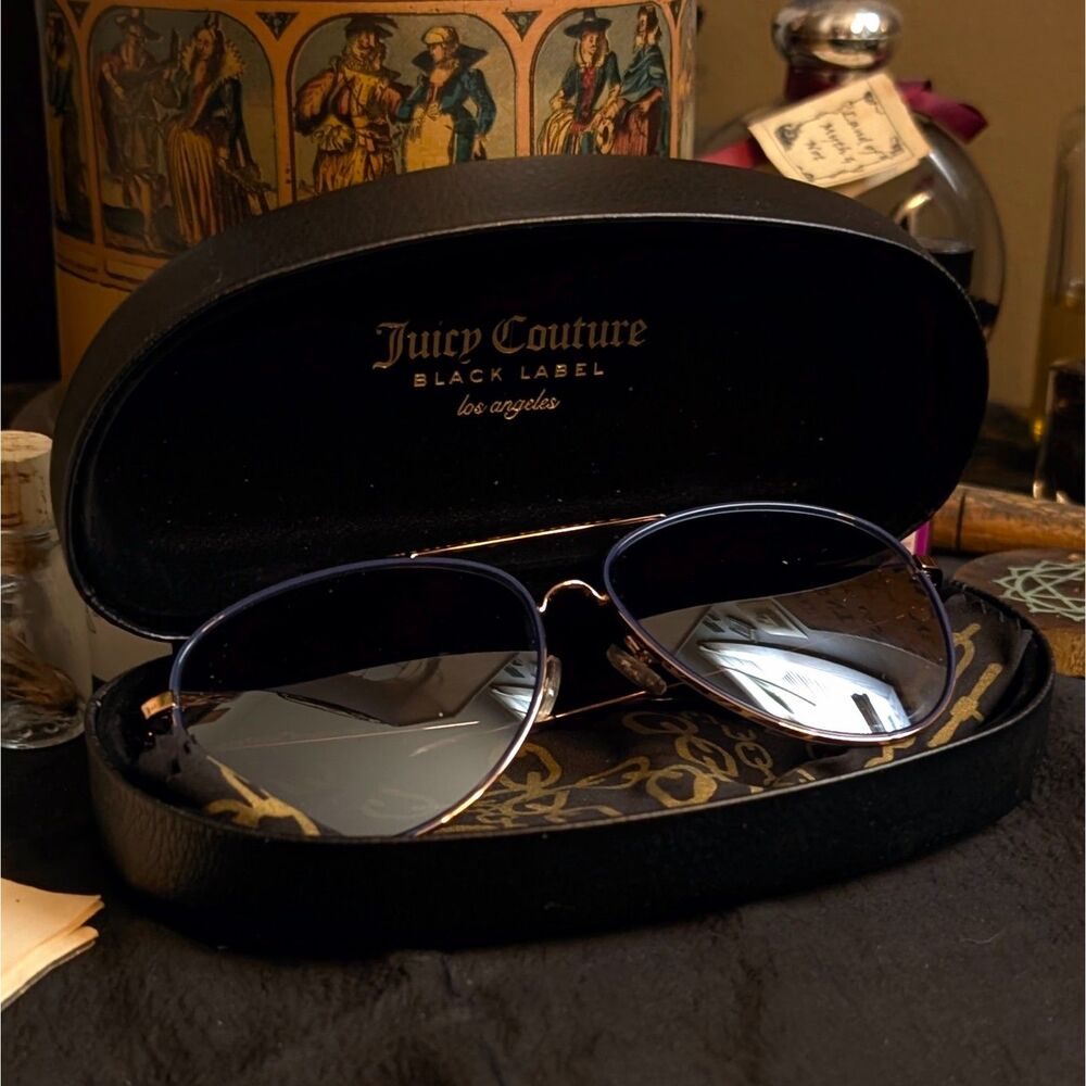 Juicy Couture Black Label Aviator Sunglasses Blue Gold Gradient
